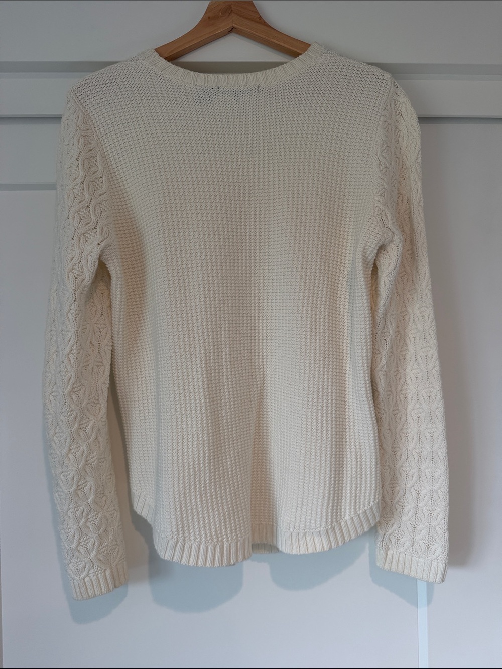 JEANNE PIERRE Cream Chunky Knit Crewneck Sweater - Picture 2 of 3